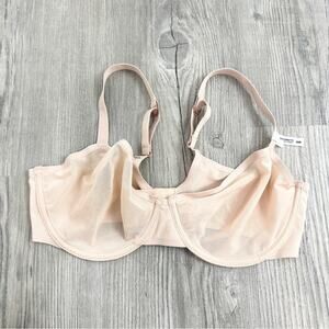 Aerie Smoothez Mesh Balconette Unlined Tan Bra NWT 32B / 34B